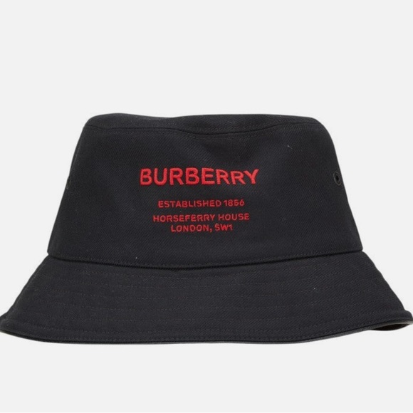 Burberry Logo Cotton Leather Bucket Hat - Picture 4 of 6